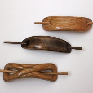 Handmade Cherry Wood Hair Barrette – Boho Natural Wood Hair Clip and French Slide